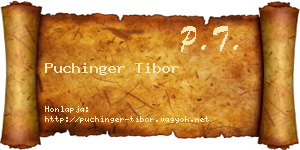 Puchinger Tibor névjegykártya